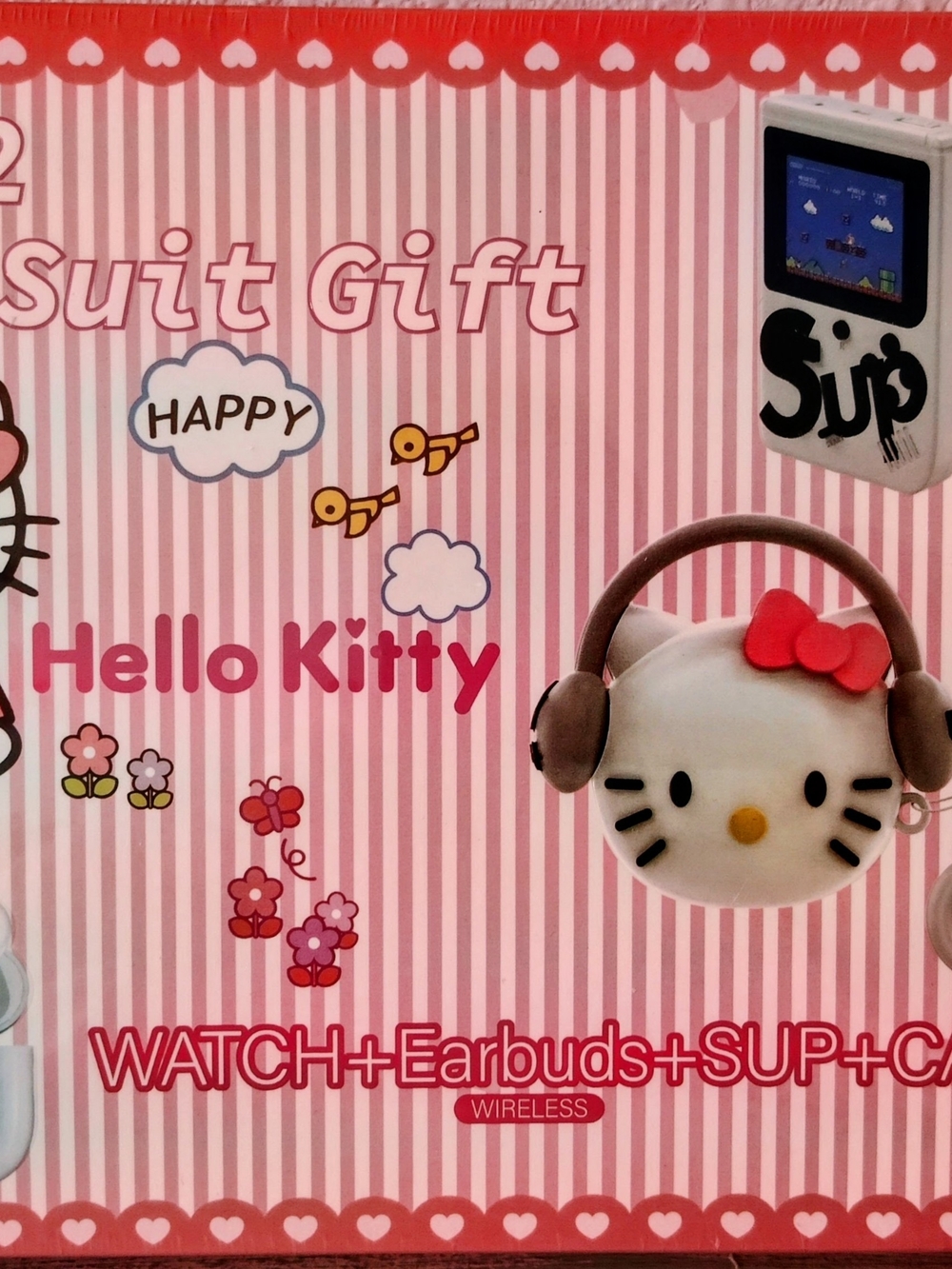 Hello Kitty 4 In 1 , Watch , Ear Buds, SUP, And Case